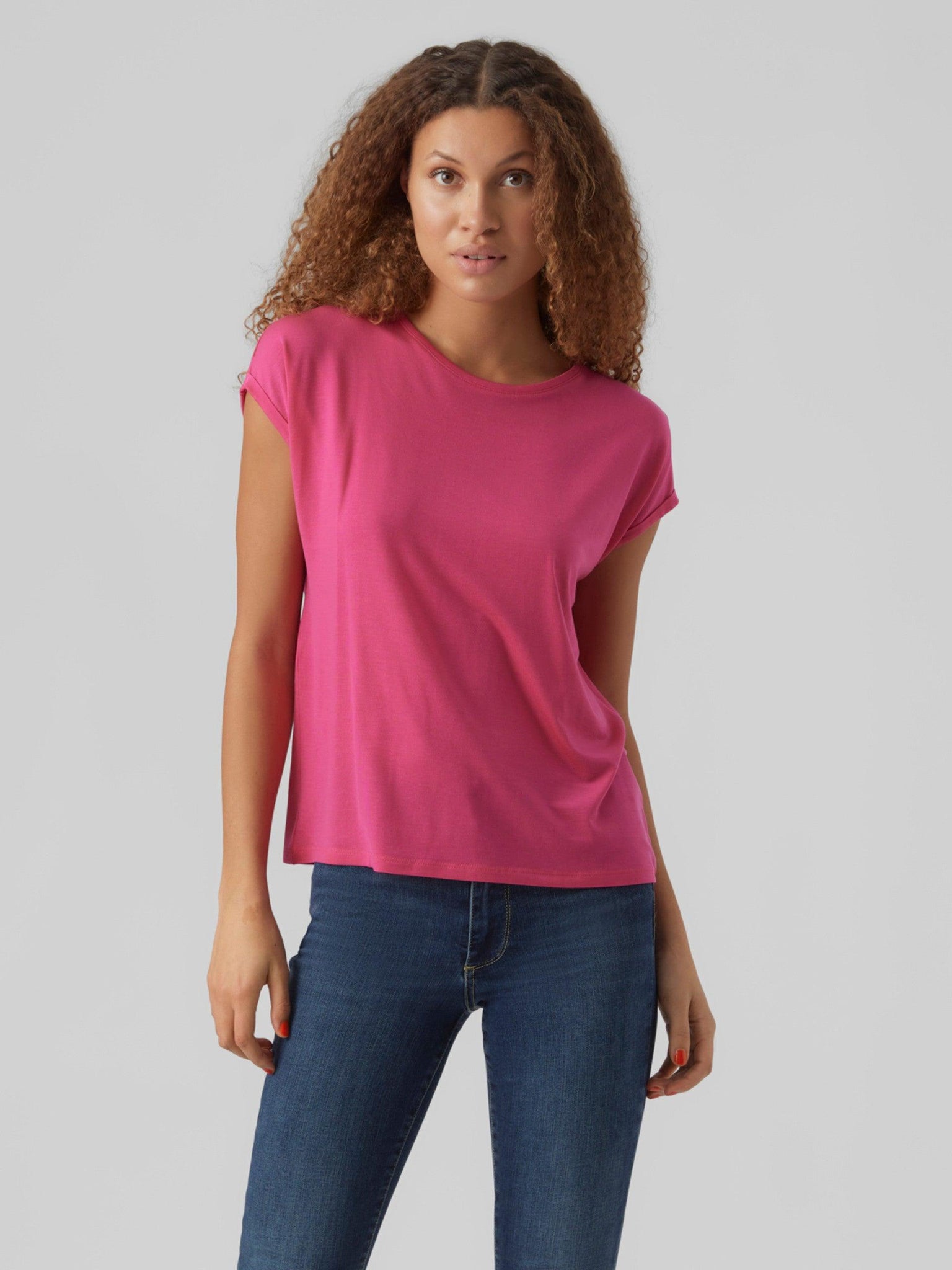 Camiseta Básica de Mujer Vero Moda AWARE Pink Yarrow - ECRU