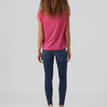 Camiseta Básica de Mujer Vero Moda AWARE Pink Yarrow - ECRU