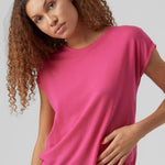 Camiseta Básica de Mujer Vero Moda AWARE Pink Yarrow - ECRU