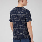 Camiseta Ben Sherman Navy Geo Print - ECRU