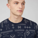 Camiseta Ben Sherman Navy Geo Print - ECRU