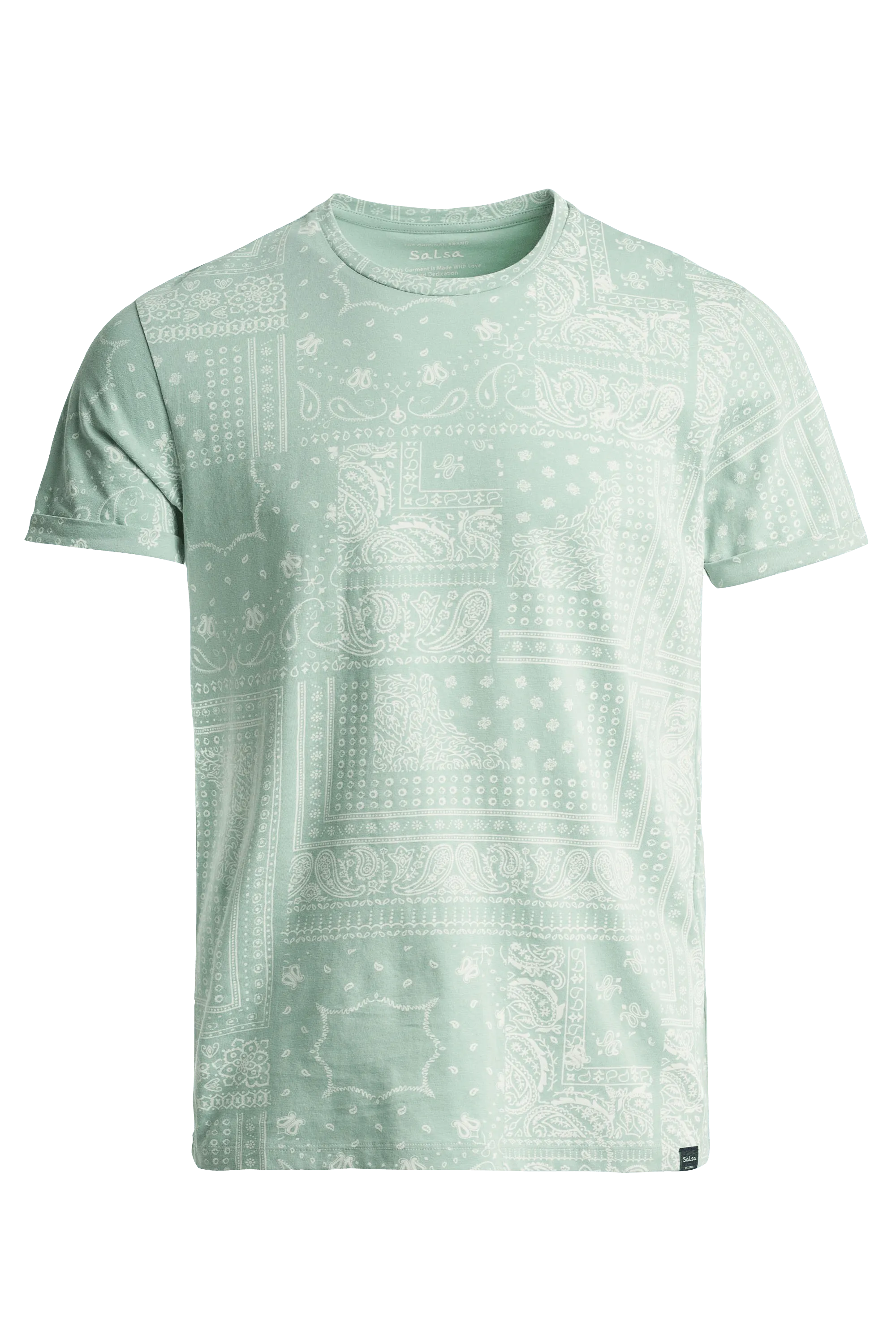 Camiseta blanca con print allover - ECRU