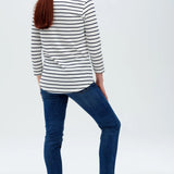 Camiseta Brighton Breton Blanco roto Azul marino Dinosaurio salvaje - ECRU