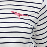 Camiseta Brighton Breton Blanco roto Azul marino Dinosaurio salvaje - ECRU