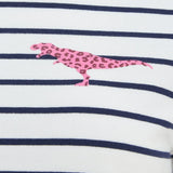 Camiseta Brighton Breton Blanco roto Azul marino Dinosaurio salvaje - ECRU