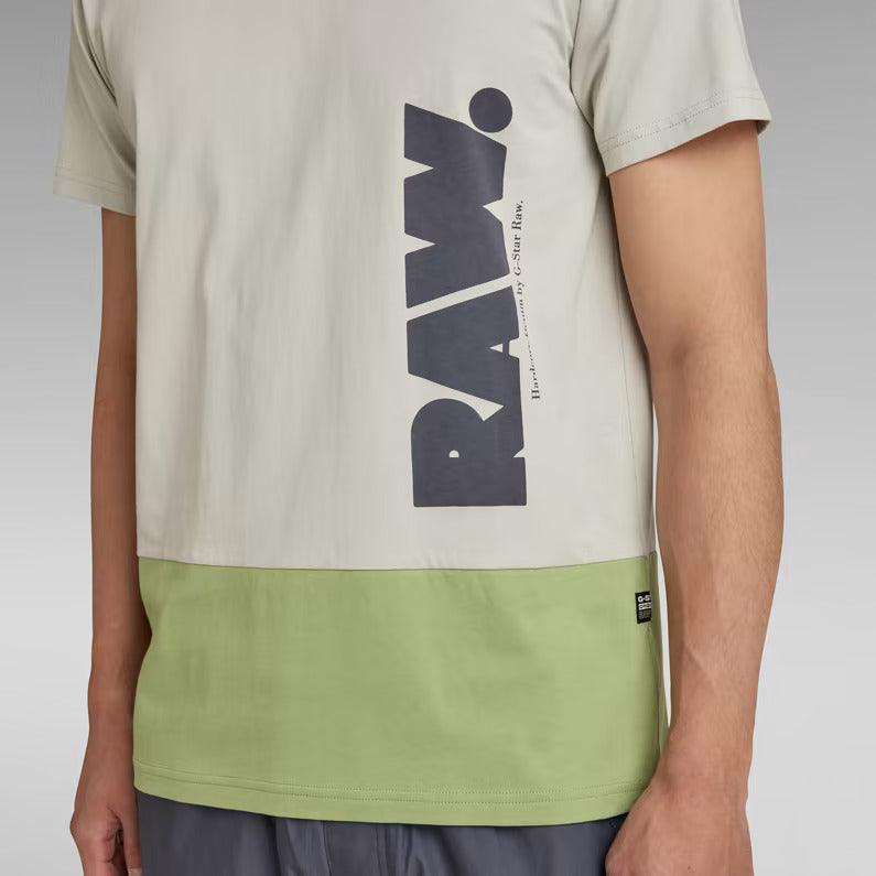 Camiseta Color Block Raw Mineral Gray - ECRU