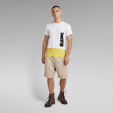 Camiseta Color Block Raw White - ECRU
