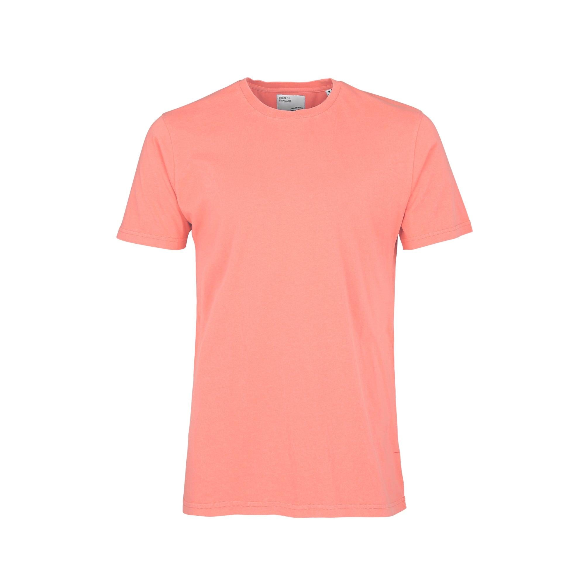 Camiseta Colorful Standard de Algodón Orgánico Bright Coral - ECRU
