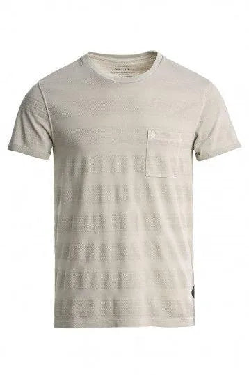 Camiseta con bolsillo en relieve - ECRU