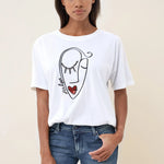 Camiseta con bordado - ECRU