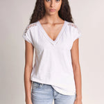 Camiseta con encaje - ECRU