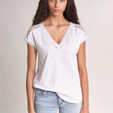 Camiseta con encaje - ECRU