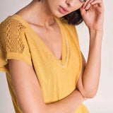 Camiseta con encaje - ECRU