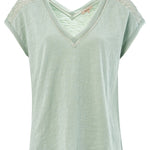 Camiseta con encaje - ECRU