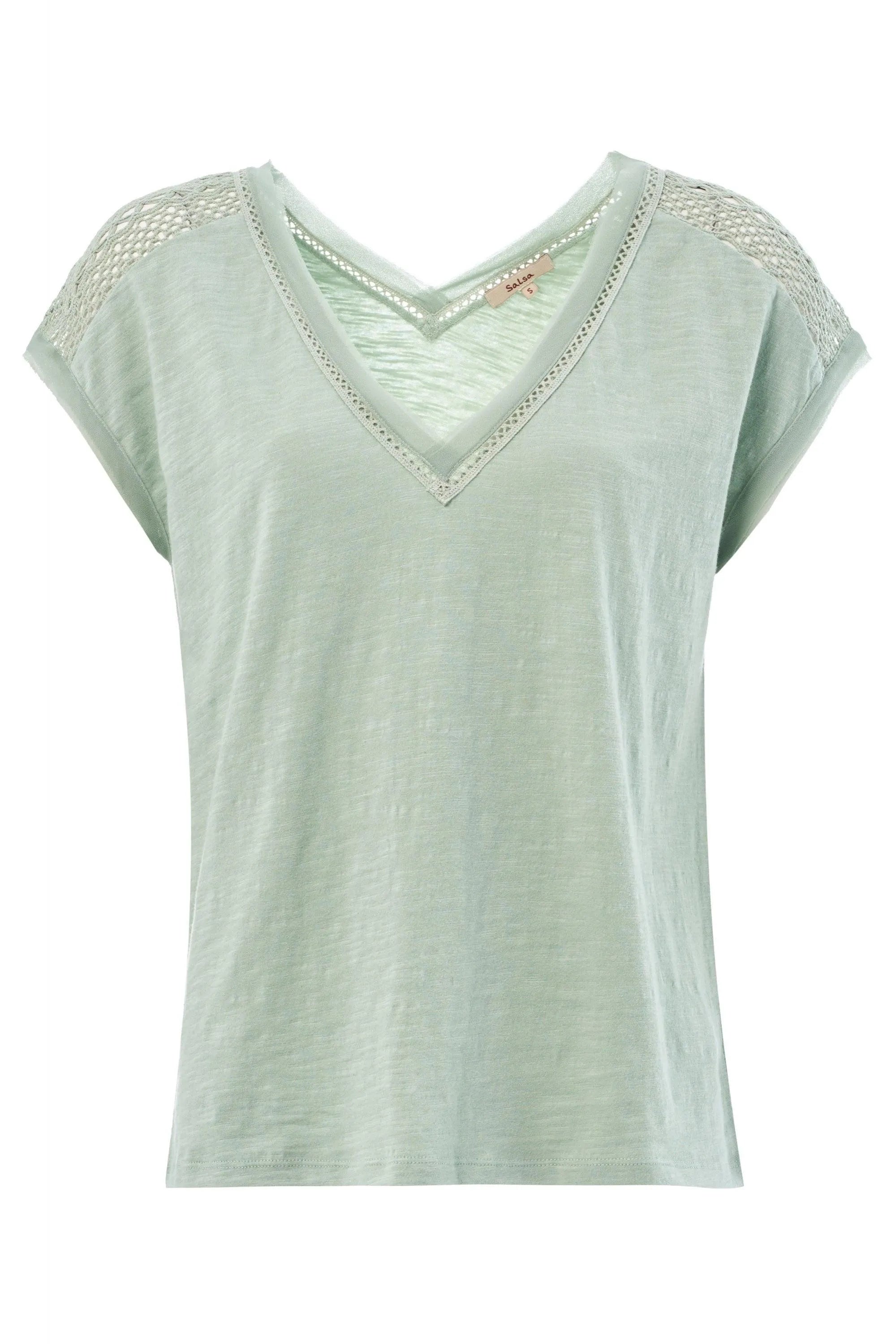 Camiseta con encaje - ECRU