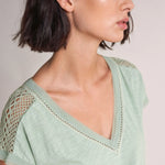 Camiseta con encaje - ECRU