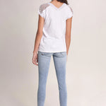 Camiseta con encaje - ECRU