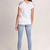 Camiseta con encaje - ECRU