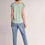 Camiseta con encaje - ECRU