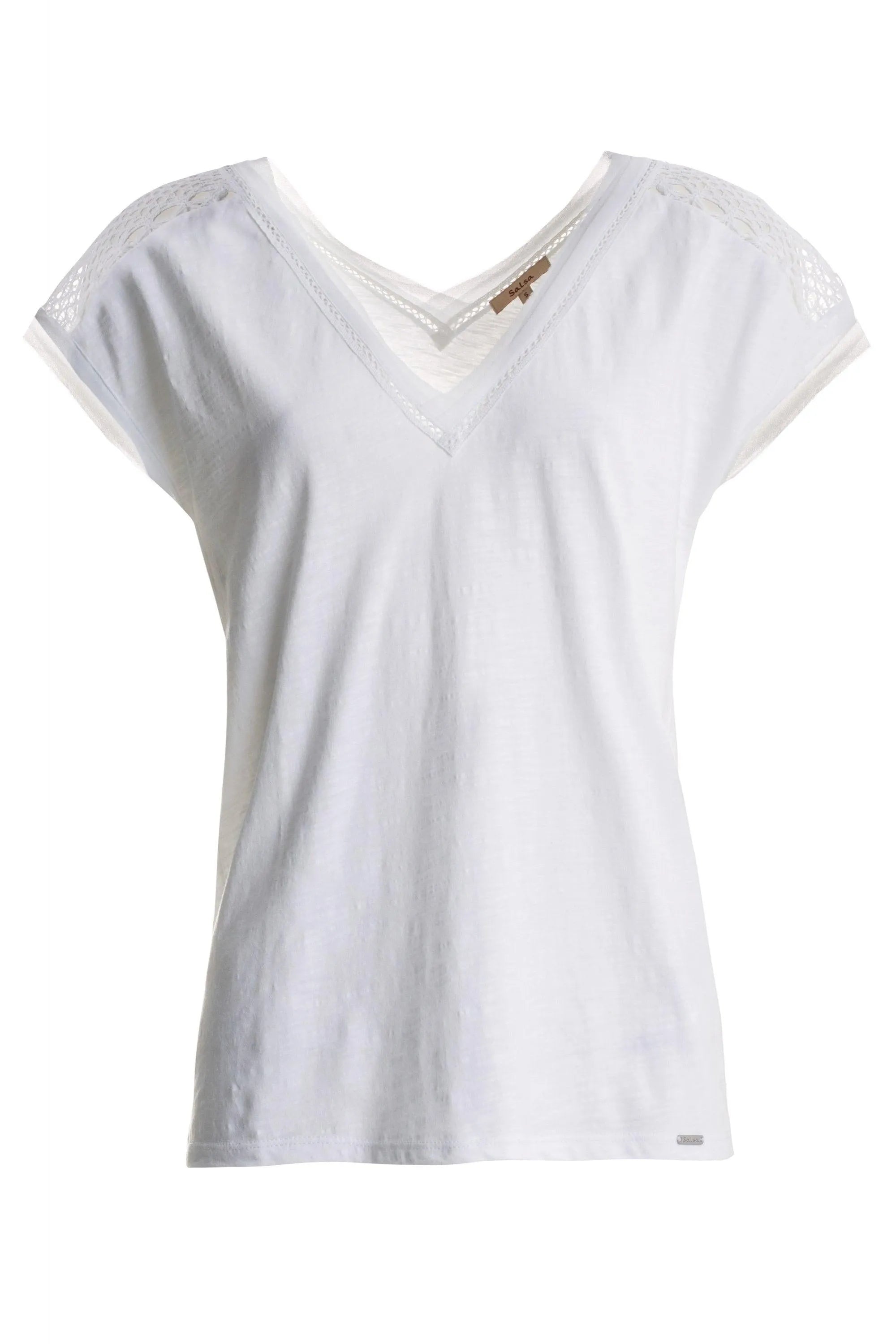 Camiseta con encaje - ECRU