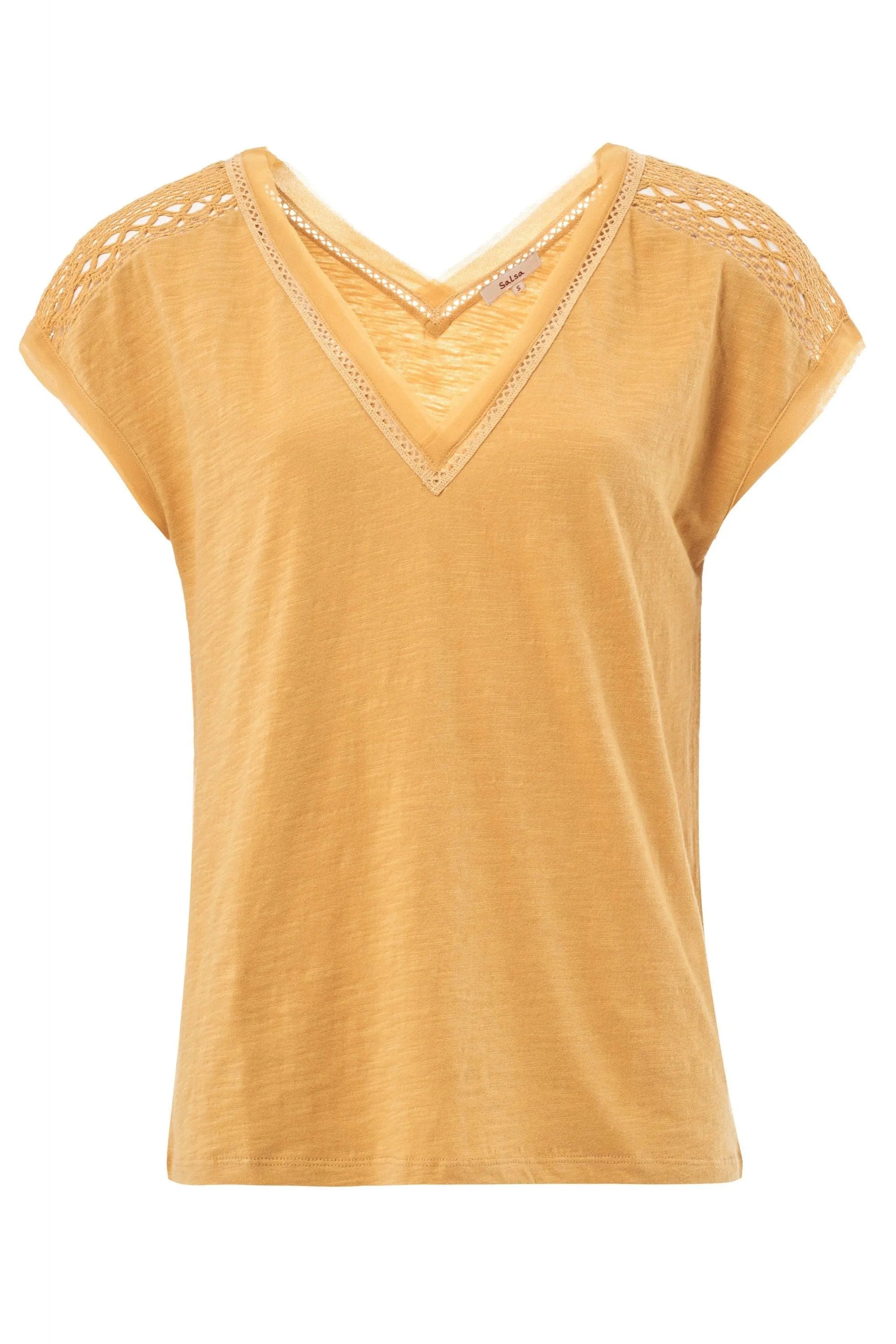 Camiseta con encaje - ECRU