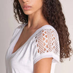 Camiseta con encaje - ECRU