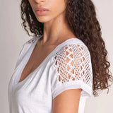 Camiseta con encaje - ECRU