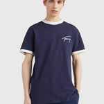 Camiseta con Logo Distintivo Bordado - ECRU