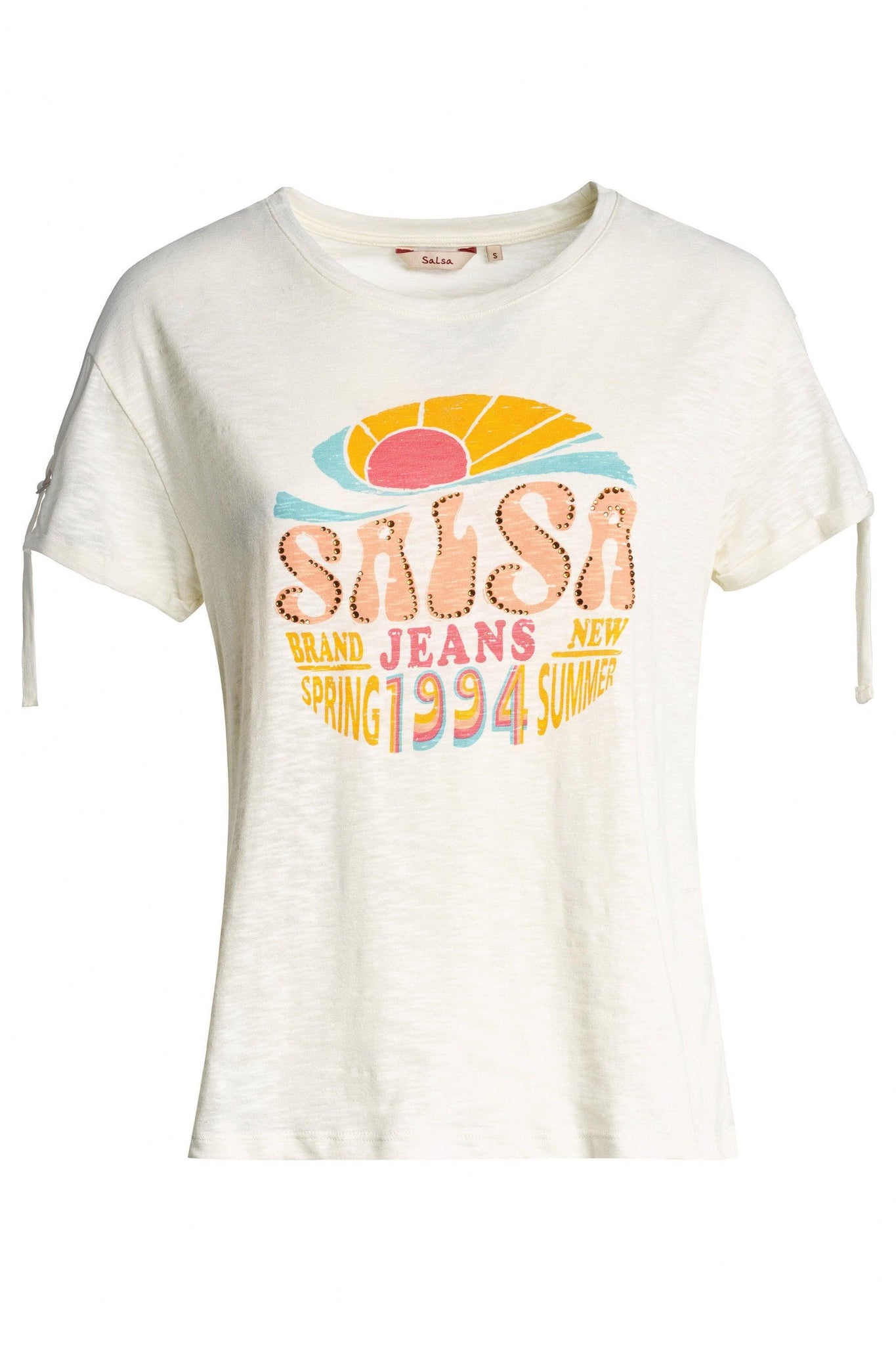 Camiseta con logo "SALSA JEANS 1994" - ECRU