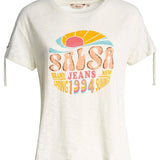 Camiseta con logo "SALSA JEANS 1994" - ECRU