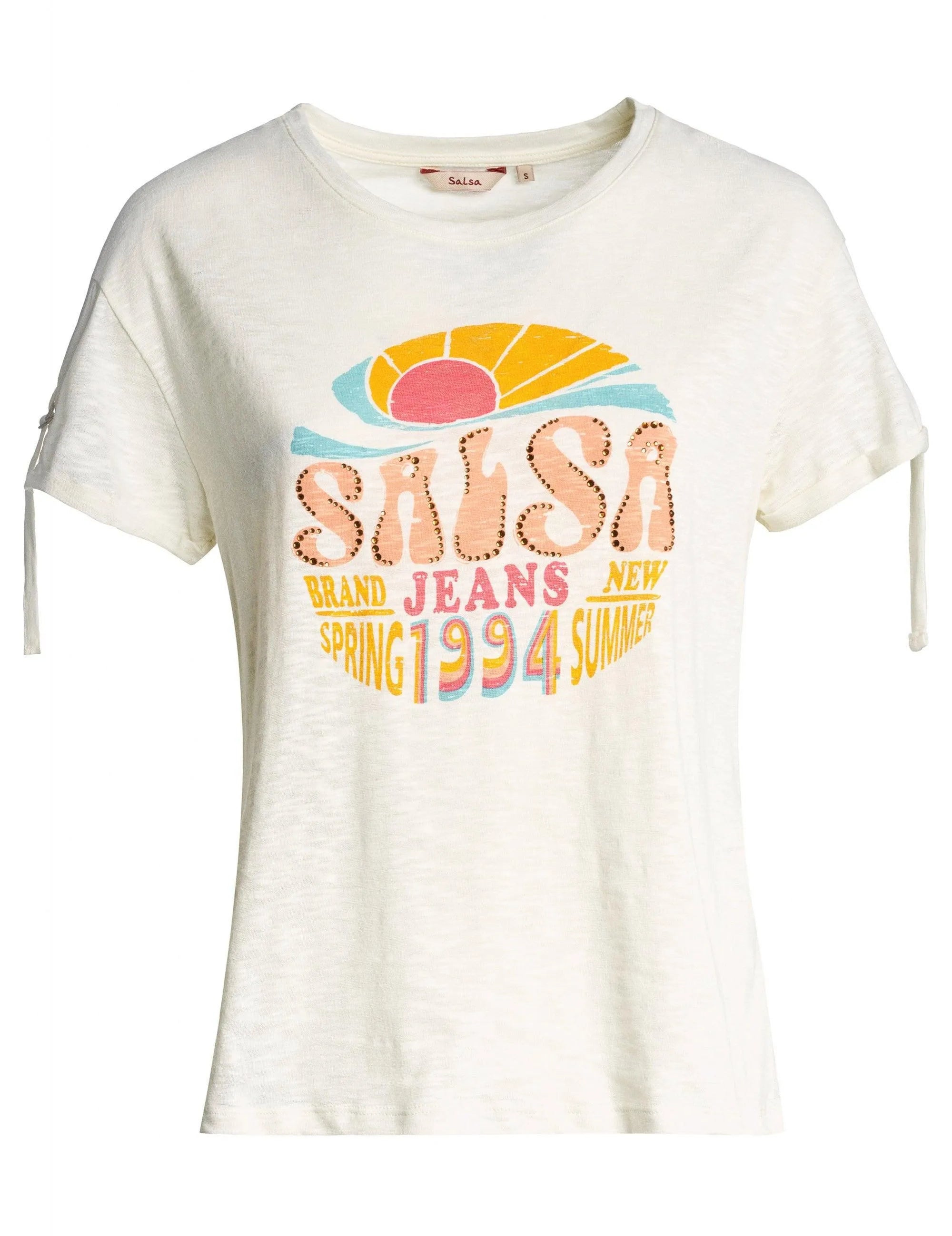 Camiseta con logo "SALSA JEANS 1994" - ECRU