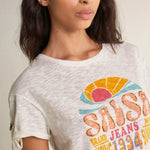 Camiseta con logo "SALSA JEANS 1994" - ECRU