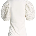Camiseta con Manga de Encaje - ECRU