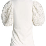 Camiseta con Manga de Encaje - ECRU