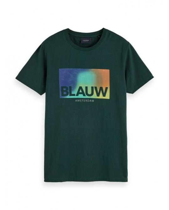 Camiseta con motivo gráfico Blauw - ECRU