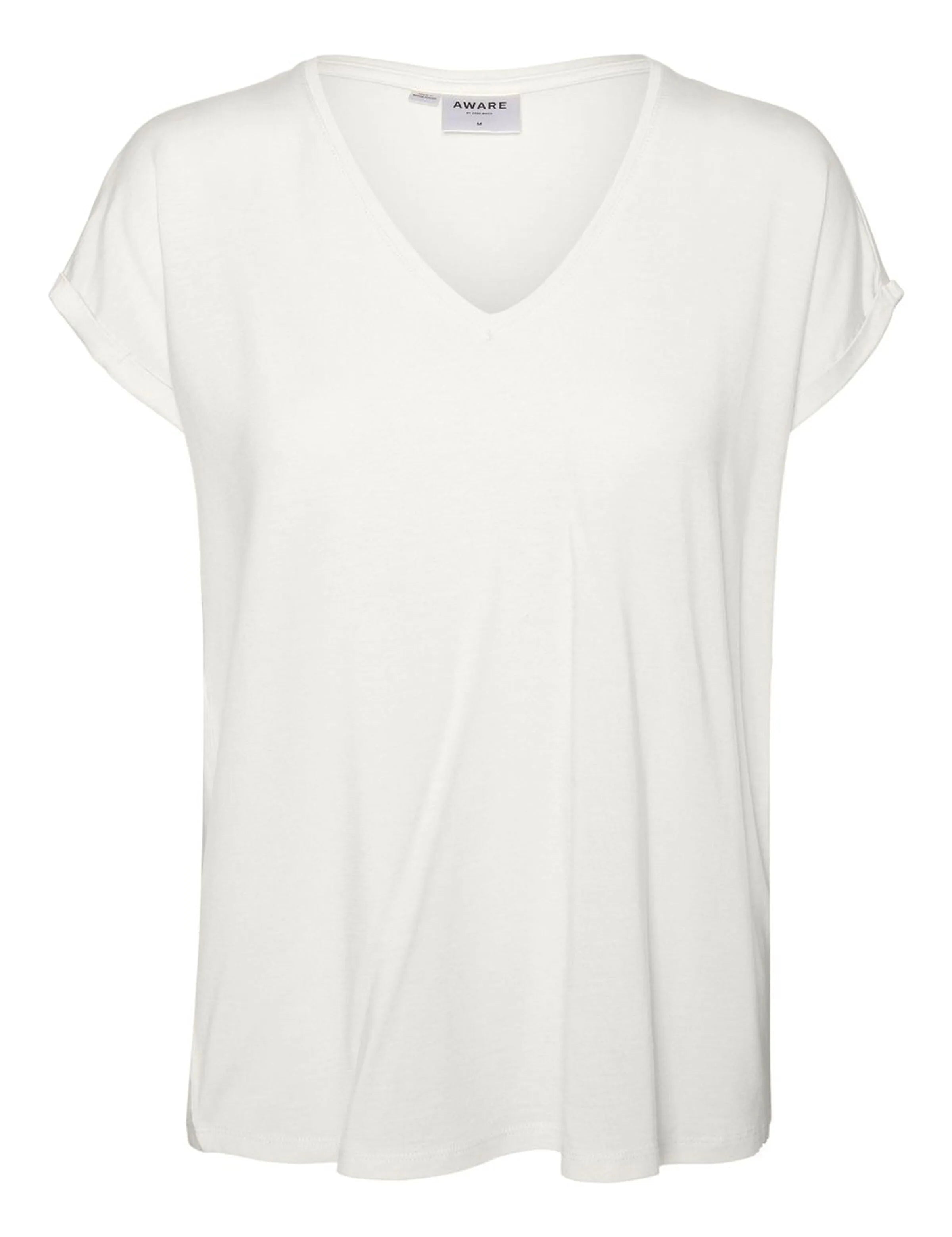 Camiseta Cuello Pico AWARE Snow White - ECRU