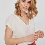 Camiseta Cuello Pico AWARE Snow White - ECRU