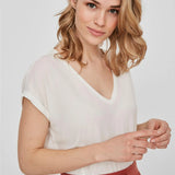 Camiseta Cuello Pico AWARE Snow White - ECRU