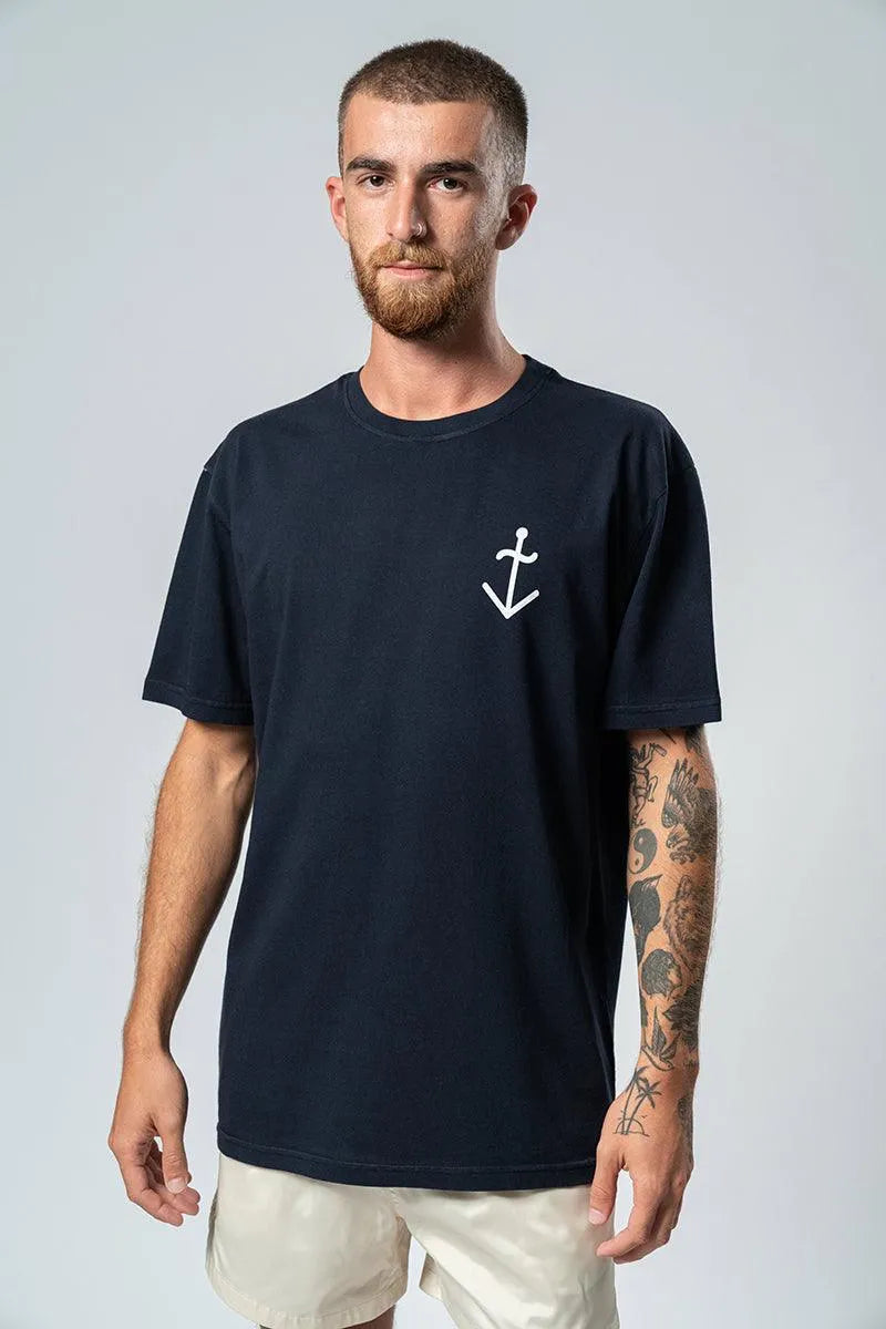 Camiseta Dantas Azotes Dark Navy - ECRU
