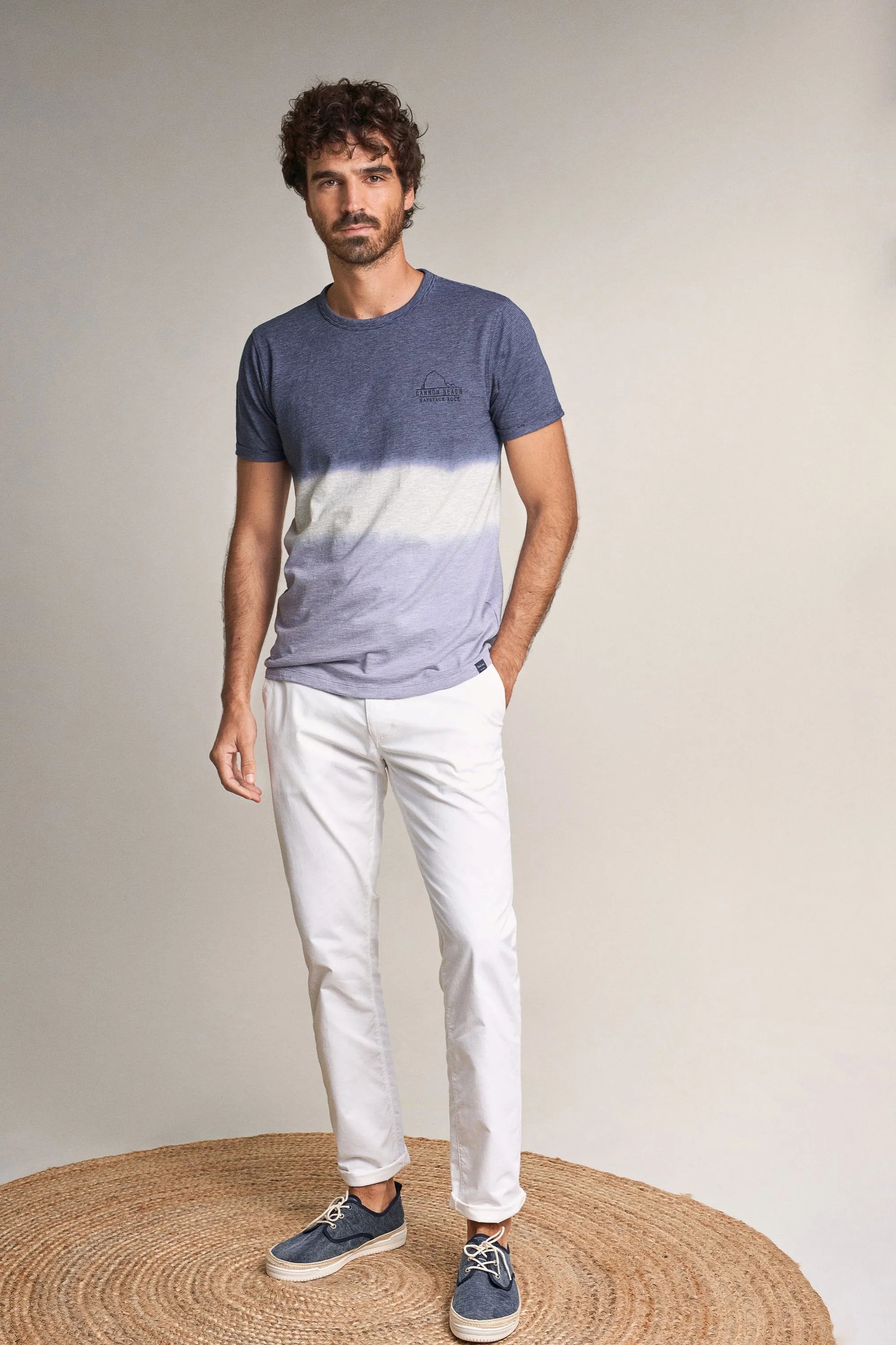 Camiseta De Algodón Degradé - ECRU