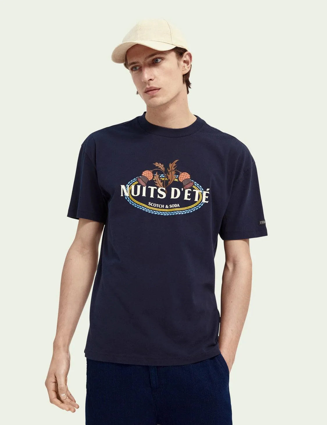 Camiseta de algodón orgánico con motivo gráfico - ECRU