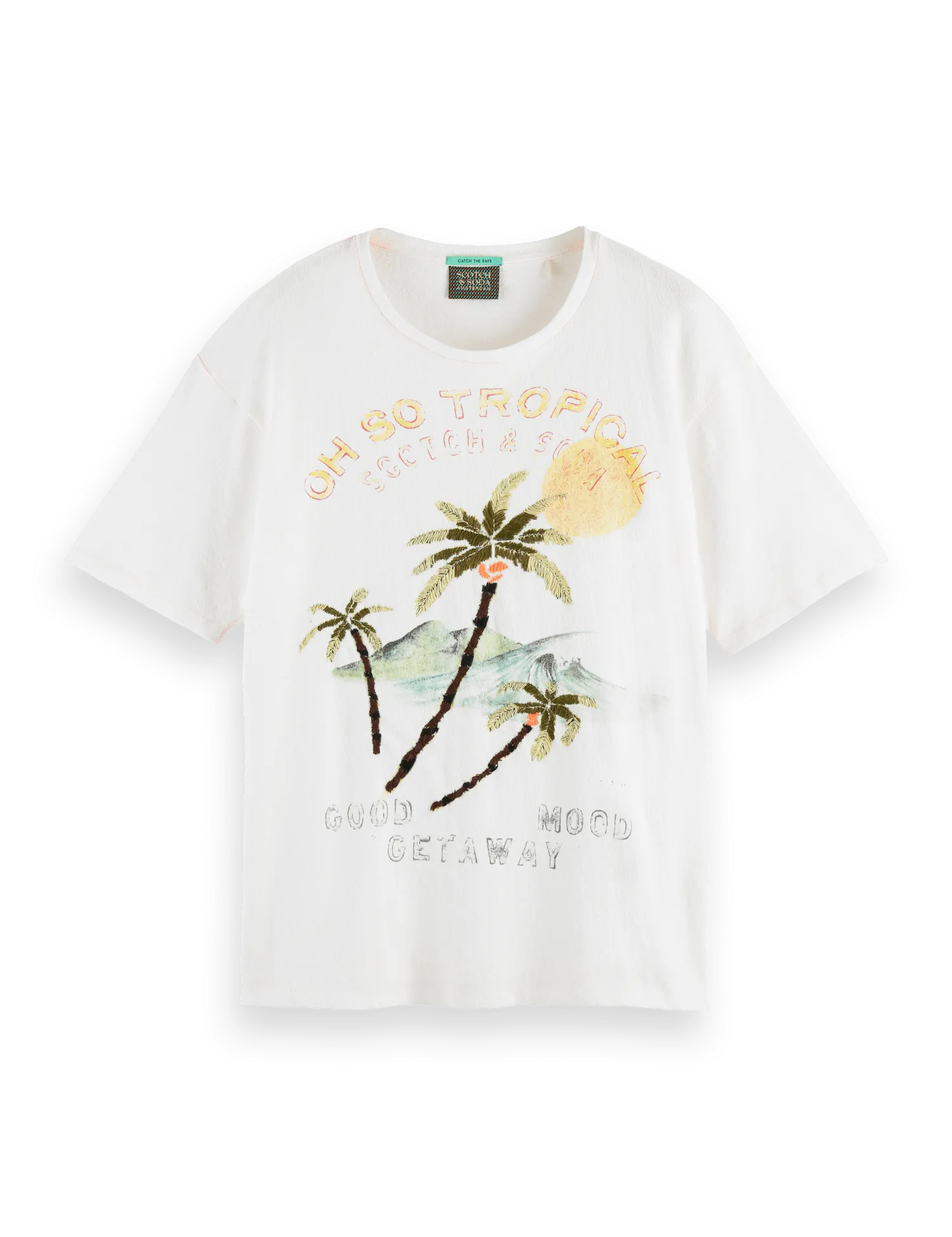 Camiseta de corte relajado en algodón orgánico con motivo gráfico - ECRU