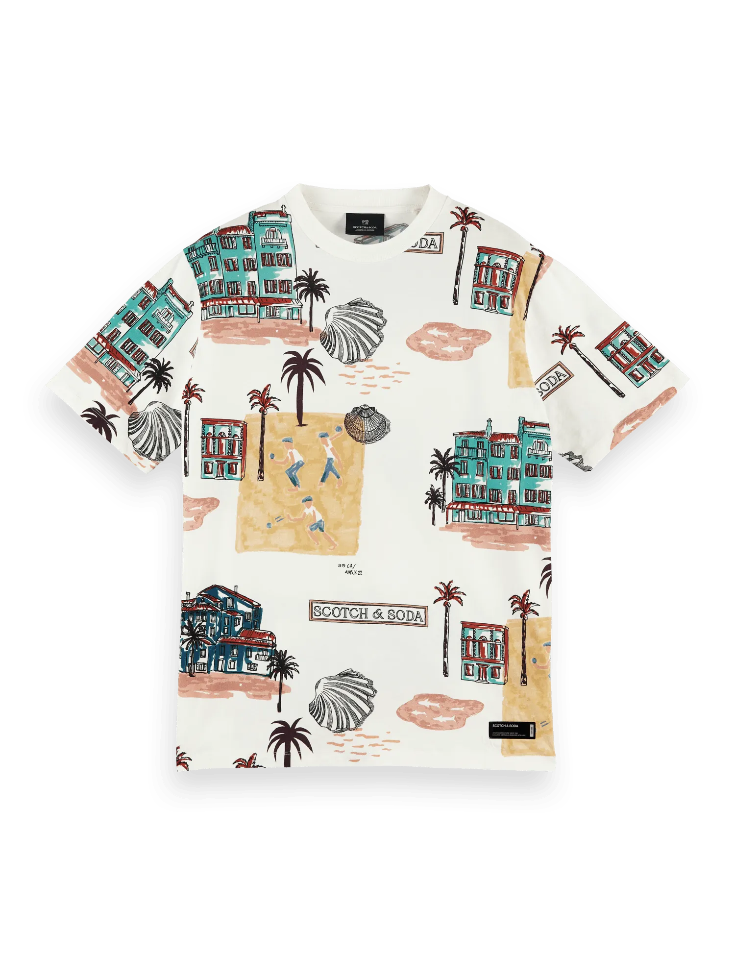 Camiseta de cuello redondo estampada - ECRU