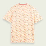 Camiseta de cuello redondo estampada en algodón orgánico - ECRU