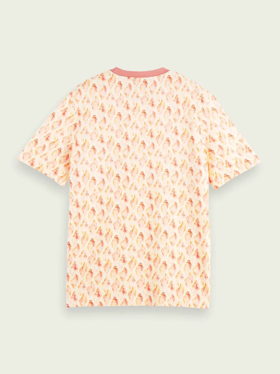 Camiseta de cuello redondo estampada en algodón orgánico - ECRU