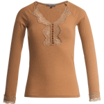 Camiseta de encaje en el escote - ECRU