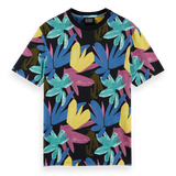 Camiseta de Hombre Scotch&Soda Relaxed Fit Estampada en Jersey de Algodón Orgánico - ECRU