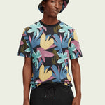 Camiseta de Hombre Scotch&Soda Relaxed Fit Estampada en Jersey de Algodón Orgánico - ECRU