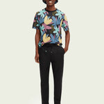 Camiseta de Hombre Scotch&Soda Relaxed Fit Estampada en Jersey de Algodón Orgánico - ECRU