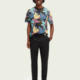 Camiseta de Hombre Scotch&Soda Relaxed Fit Estampada en Jersey de Algodón Orgánico - ECRU